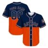 Astros Custom Baseball Jersey Dynamic Navy Orange