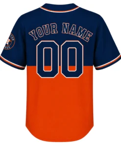 Astros Custom Baseball Jersey Dynamic Navy Orange