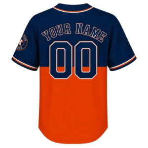 Astros Custom Baseball Jersey Dynamic Navy Orange