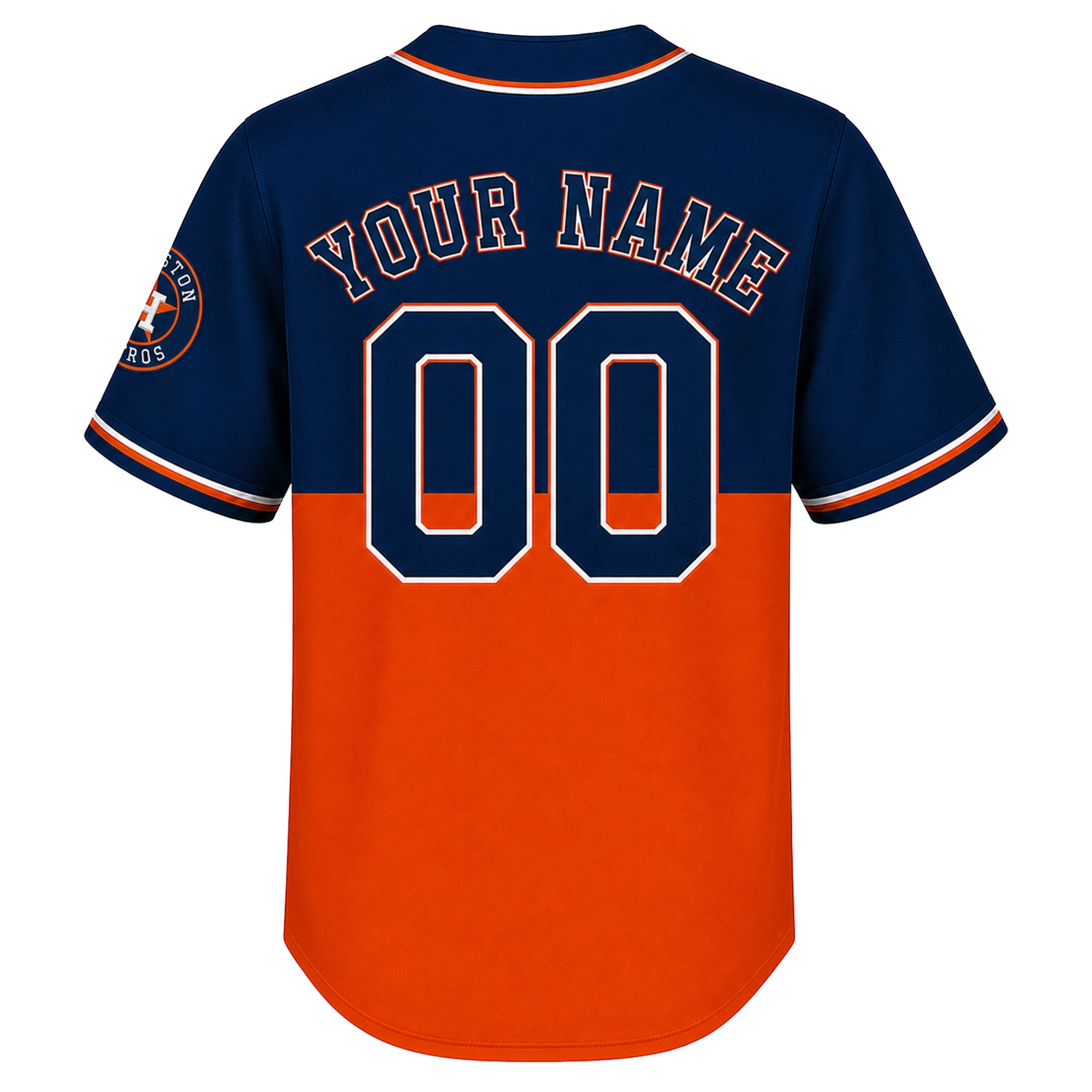 Astros Custom Baseball Jersey Dynamic Navy Orange