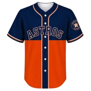 Astros Custom Baseball Jersey Dynamic Navy Orange