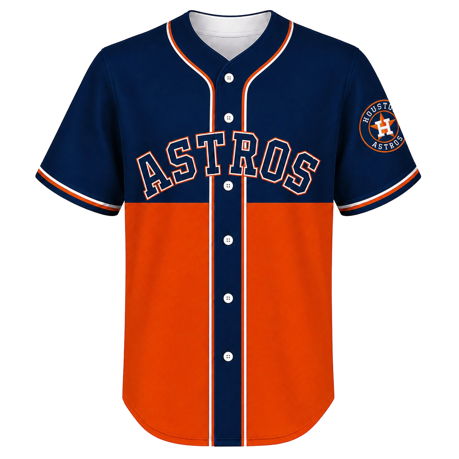 Astros Custom Baseball Jersey Dynamic Navy Orange