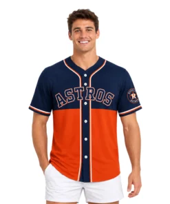 Astros Custom Baseball Jersey Dynamic Navy Orange