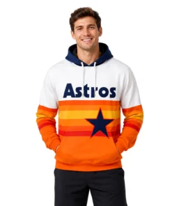 Astros Fan Hoodie Custom Exclusive Retro Stripe Design