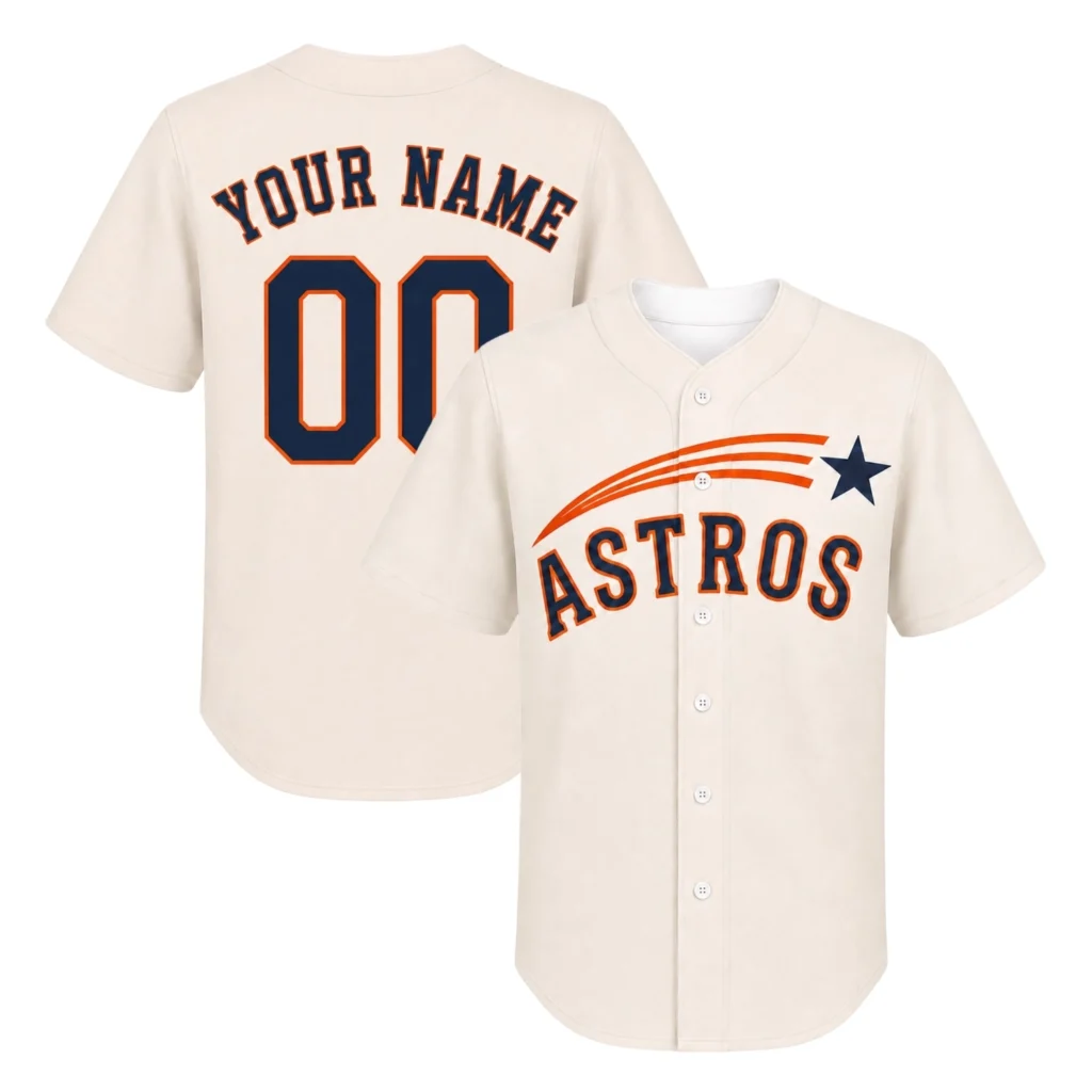 Astros Retro Jersey Custom Remarkable Cream Style