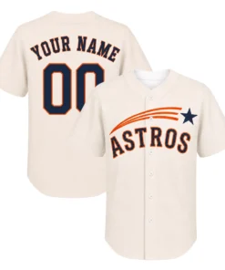 Astros Retro Jersey Custom Remarkable Cream Style