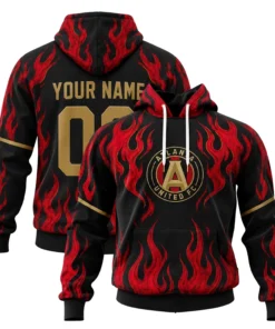 Atlanta Soccer Hoodie Custom Remarkable Flame Graphic