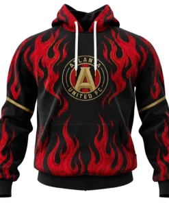 Atlanta Soccer Hoodie Custom Remarkable Flame Graphic