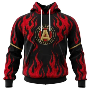 Atlanta Soccer Hoodie Custom Remarkable Flame Graphic