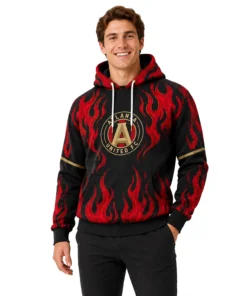 Atlanta Soccer Hoodie Custom Remarkable Flame Graphic