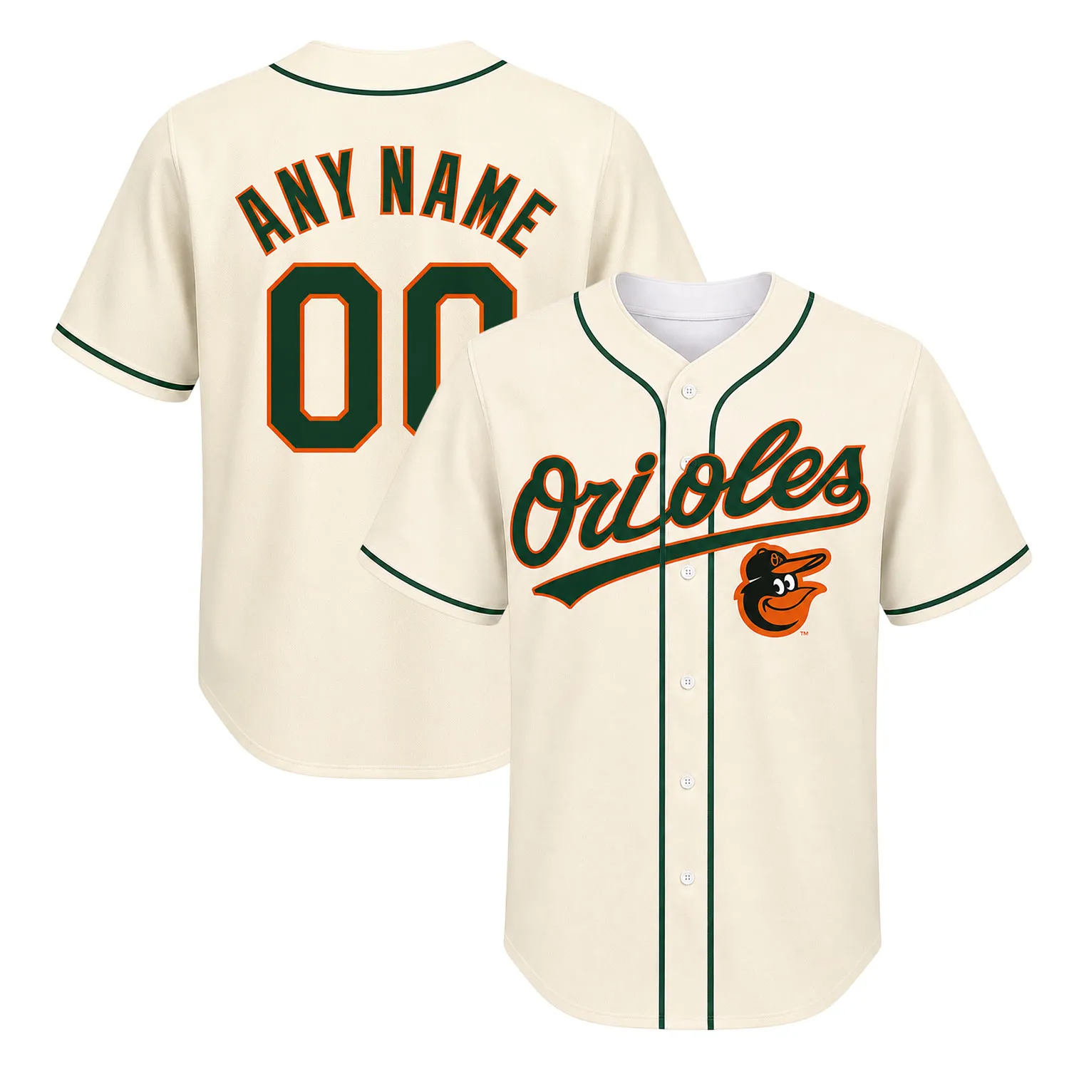 Baltimore Orioles Cream Baseball Jersey Dynamic Fan Merch