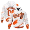 Baltimore Orioles White Hoodie Bold Custom Name and Number