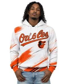 Baltimore Orioles White Hoodie Bold Custom Name and Number