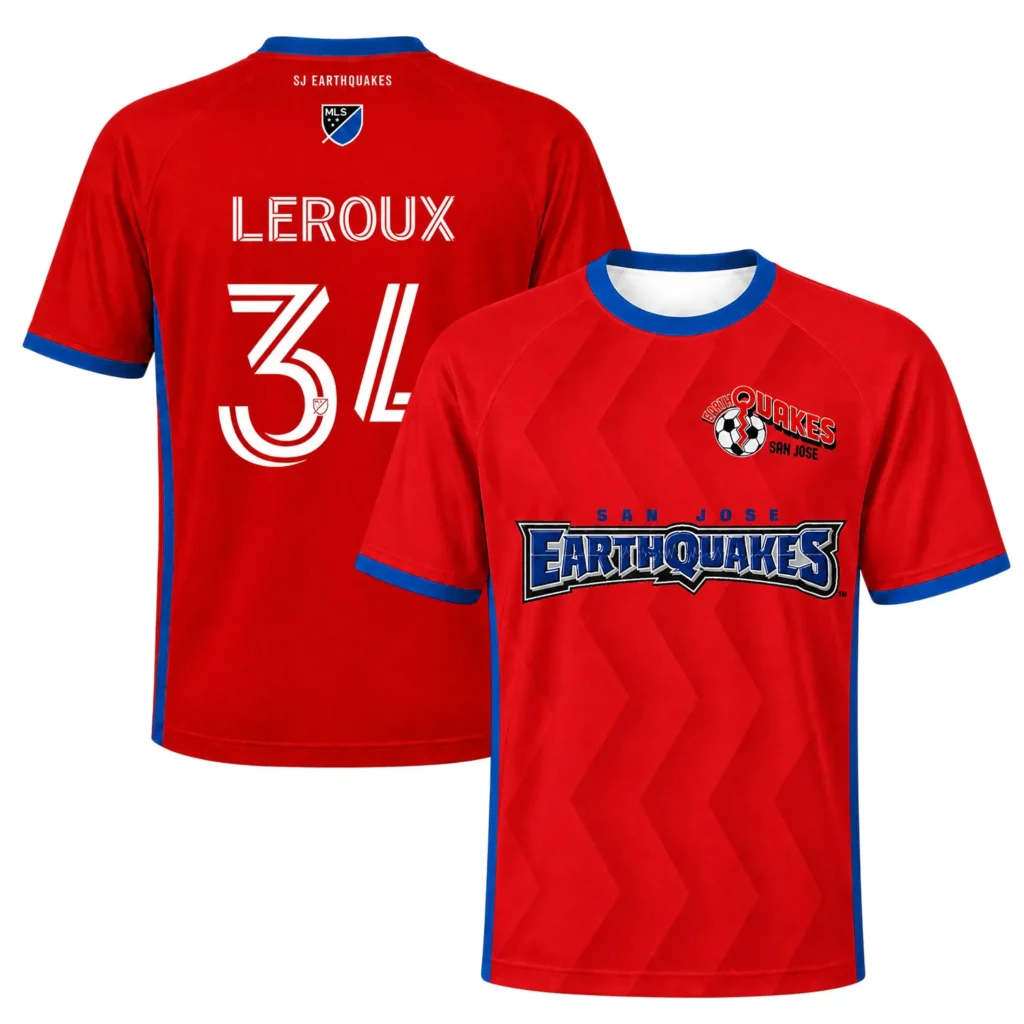Beau Leroux San Jose Earthquakes Jerseyy Vibrant Red Chevron