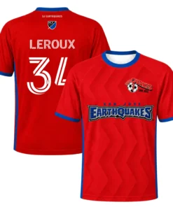 Beau Leroux San Jose Earthquakes Jerseyy Vibrant Red Chevron