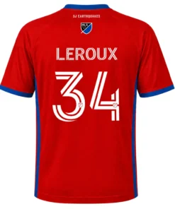 Beau Leroux San Jose Earthquakes Jerseyy Vibrant Red Chevron