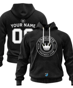 Charlotte FC Black Custom Hoodie Epic Name and Number