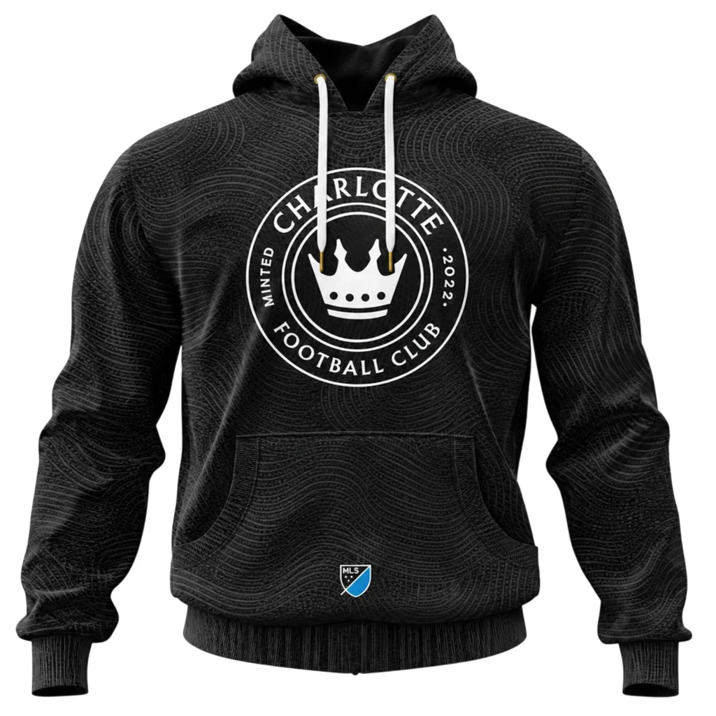 Charlotte FC Black Custom Hoodie Epic Name and Number