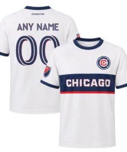 Chicago Fire FC Home White 2026 Jersey – Bold Custom Name & Number Kit