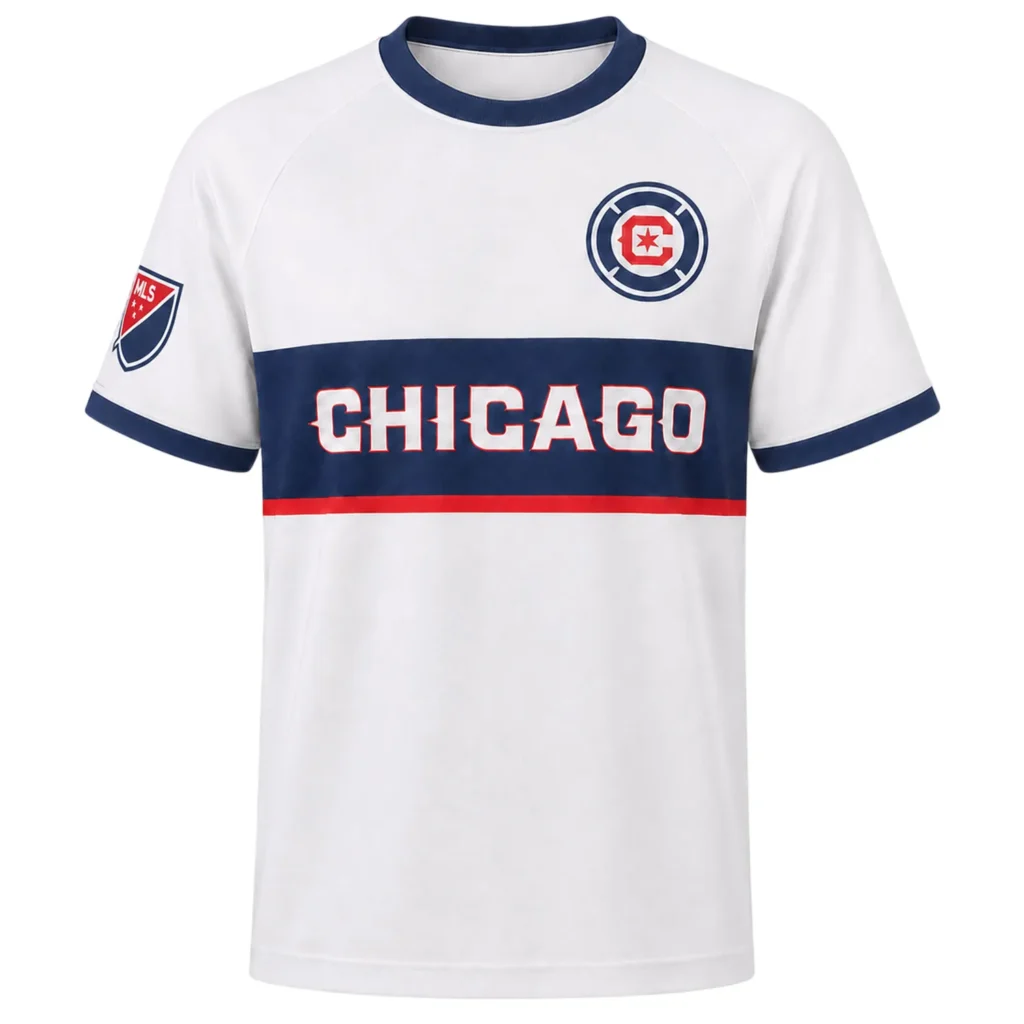 Chicago Fire FC Home White 2026 Jersey – Bold Custom Name & Number Kit