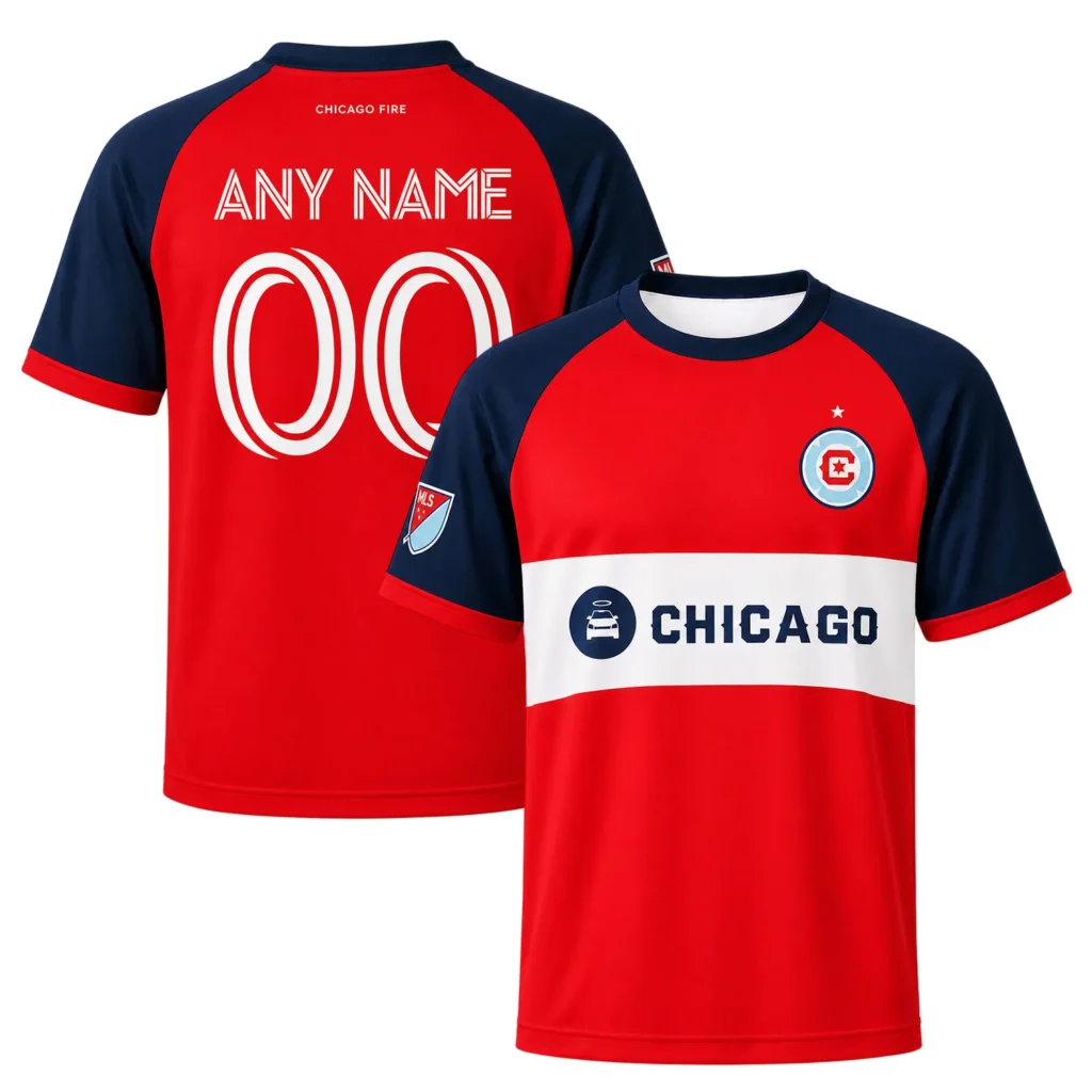 Chicago Fire FC Red & Navy Jersey – Unique Name & Number