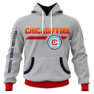 Chicago Fire Grey Hoodie Custom Name and Number Gift