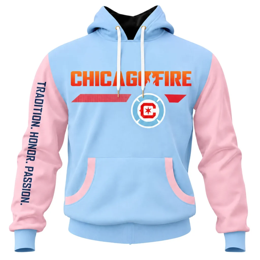 Chicago Fire Light Blue Hoodie Trendy Style Fan Gear