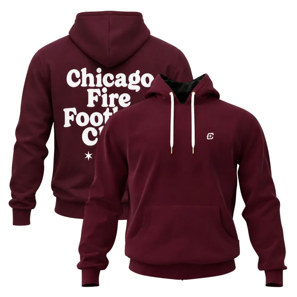 Chicago Fire Maroon Hoodie Dynamic Athletic Style
