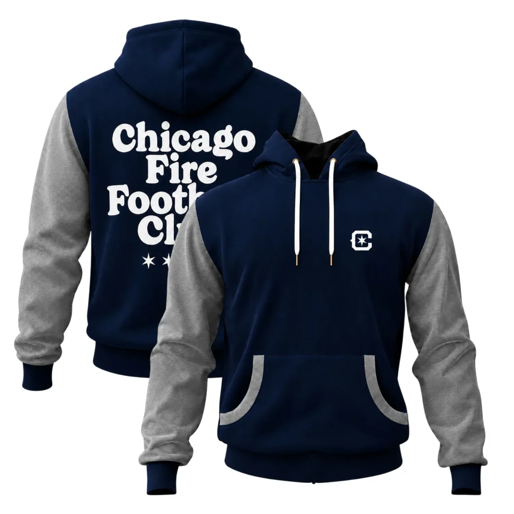 Chicago Fire Navy Gray Hoodie Vibrant Comfortable Hoodie