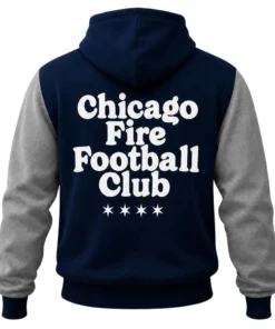 Chicago Fire Navy Gray Hoodie Vibrant Comfortable Hoodie