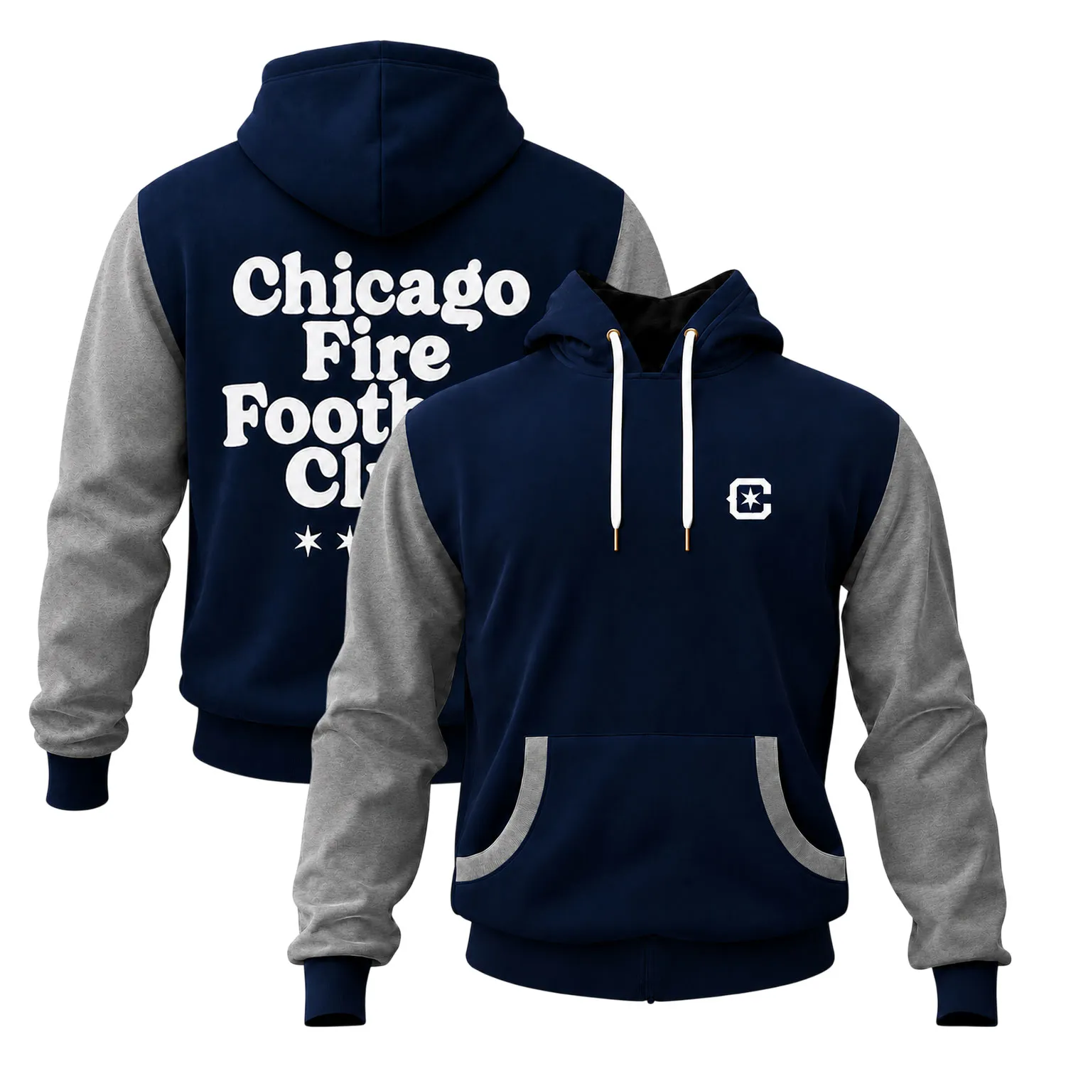 Chicago Fire Navy Gray Hoodie Vibrant Comfortable Hoodie