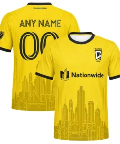 Columbus Crew Soccer Jersey – Stunning Gold Skyline