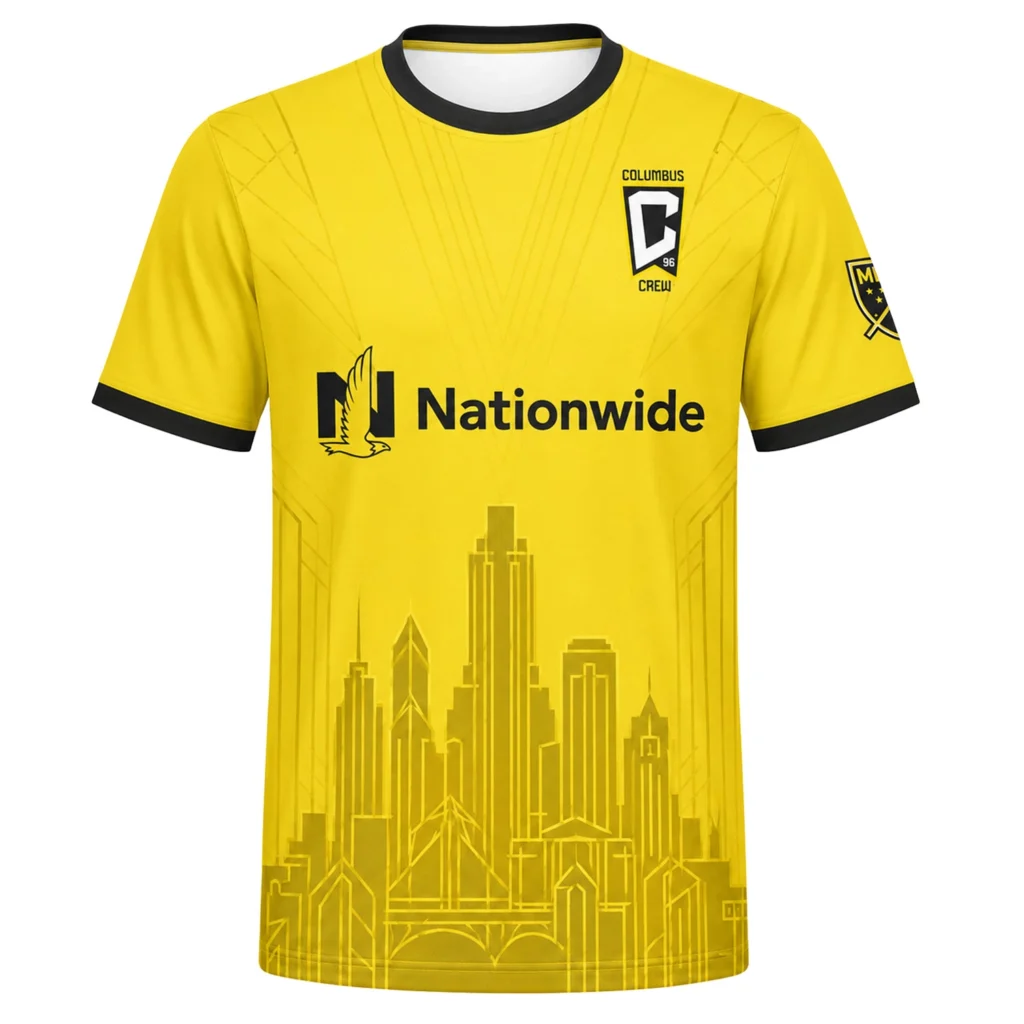 Columbus Crew Soccer Jersey – Stunning Gold Skyline