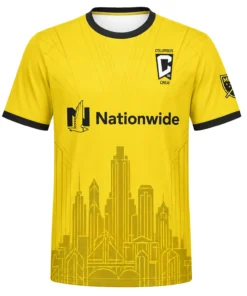 Columbus Crew Soccer Jersey – Stunning Gold Skyline