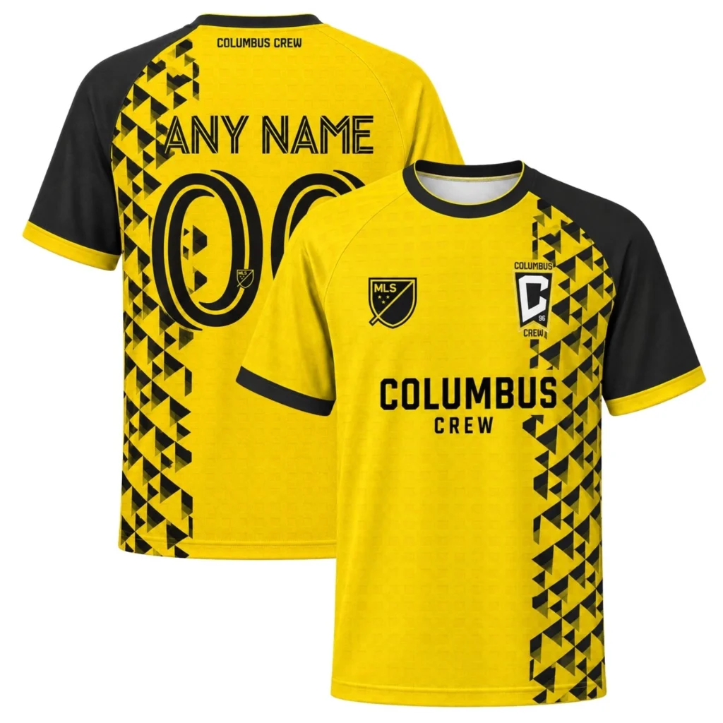 Custom Columbus Crew Jersey – Impressive Geometric Gold Style