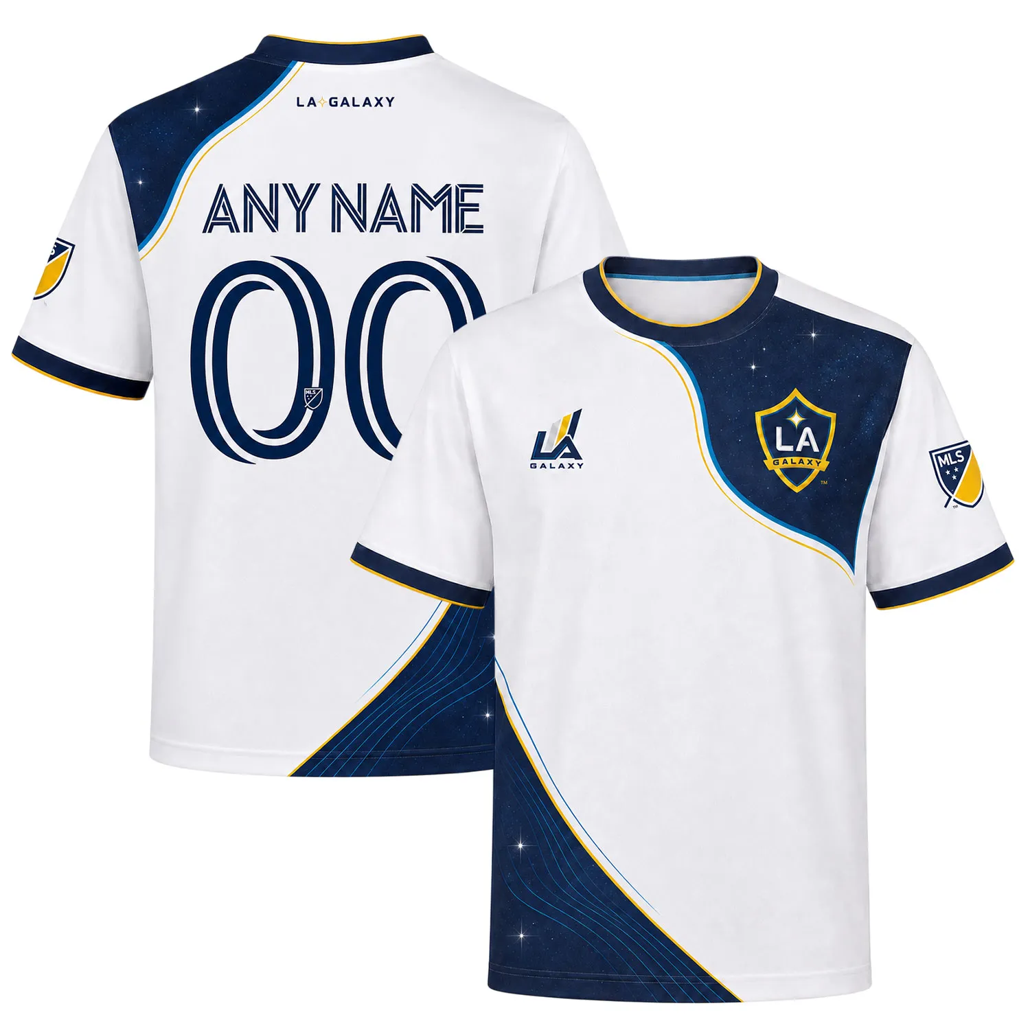 Custom LA Galaxy Soccer Shirt – Elite Navy Curve Design