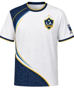 Custom LA Galaxy Spiderman Jersey – Unique Web Pattern Design
