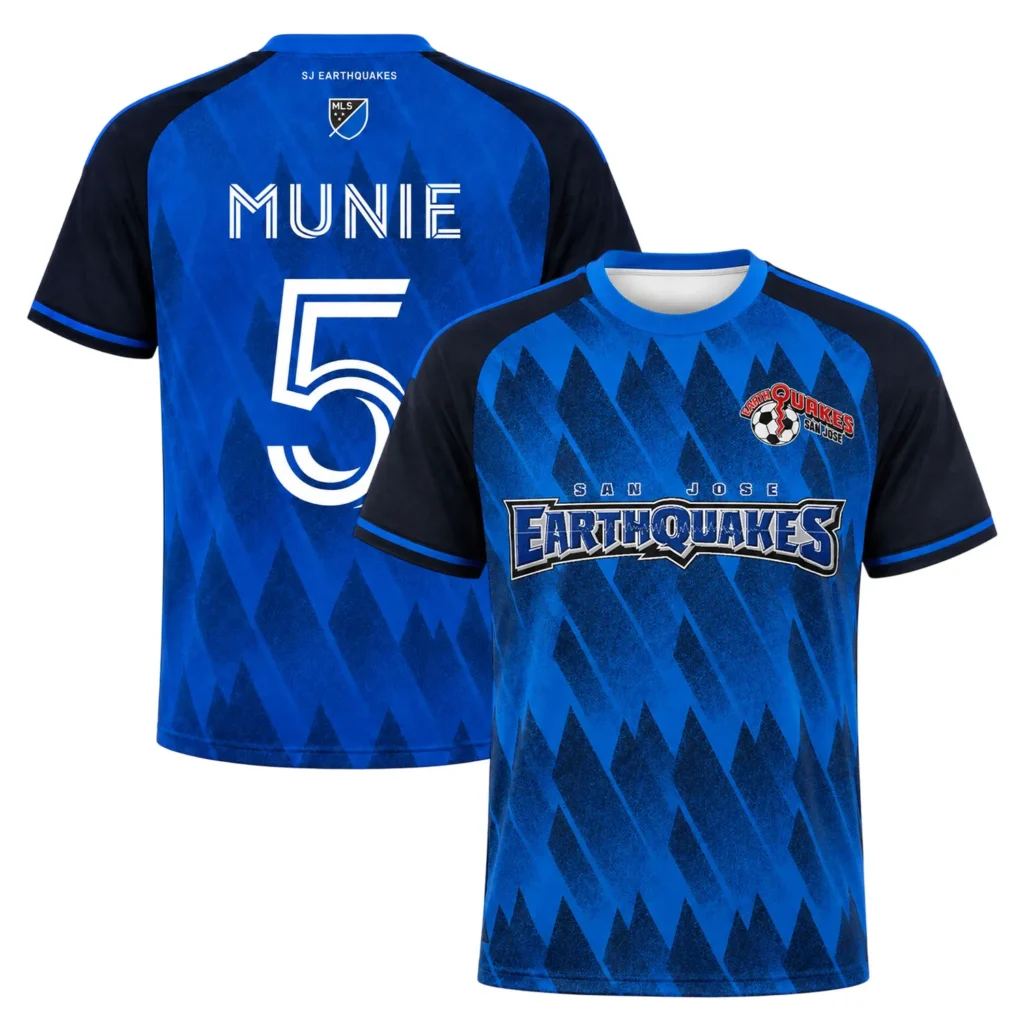 Daniel Munie SJ Earthquake Jersey Sturdy Geometric Blue