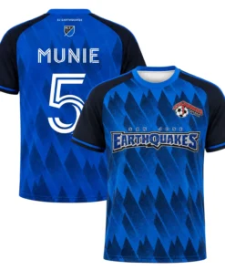 Daniel Munie SJ Earthquake Jersey Sturdy Geometric Blue
