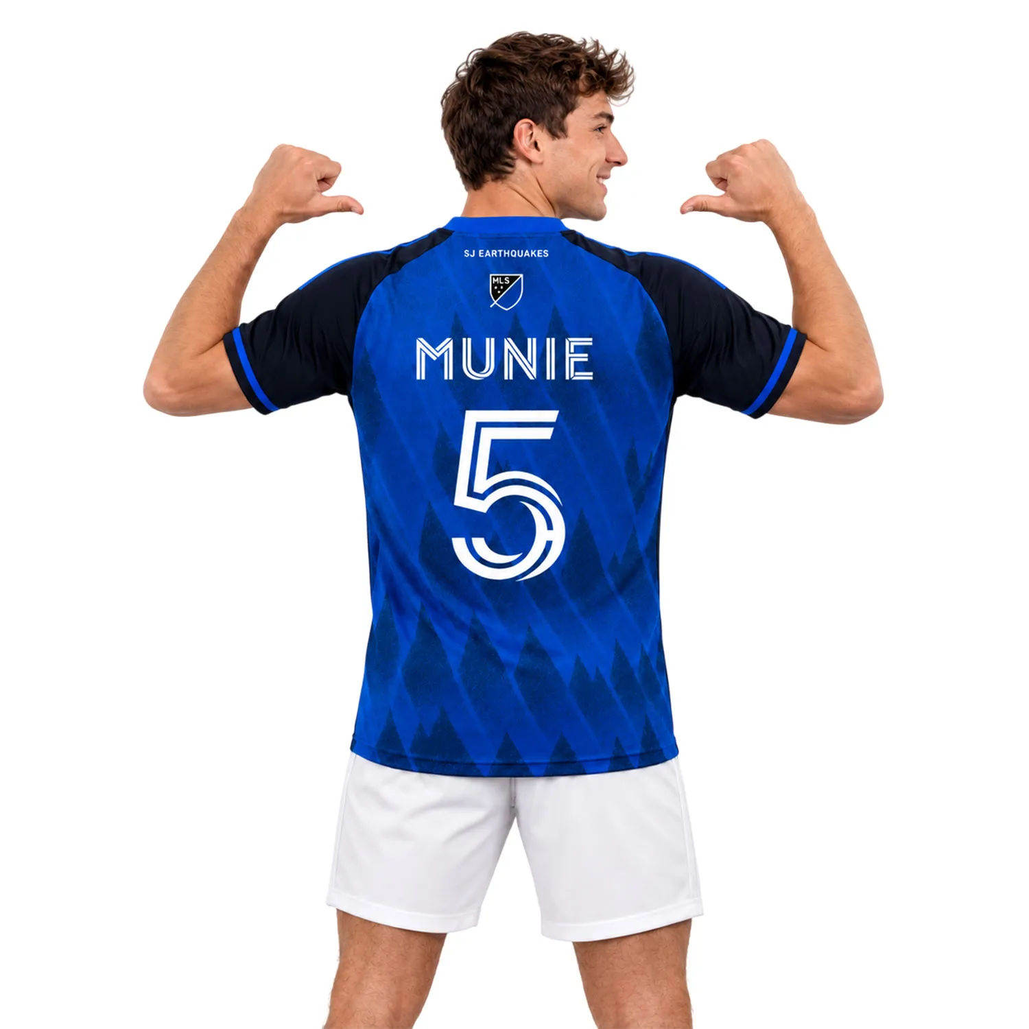 Daniel Munie SJ Earthquake Jersey Sturdy Geometric Blue
