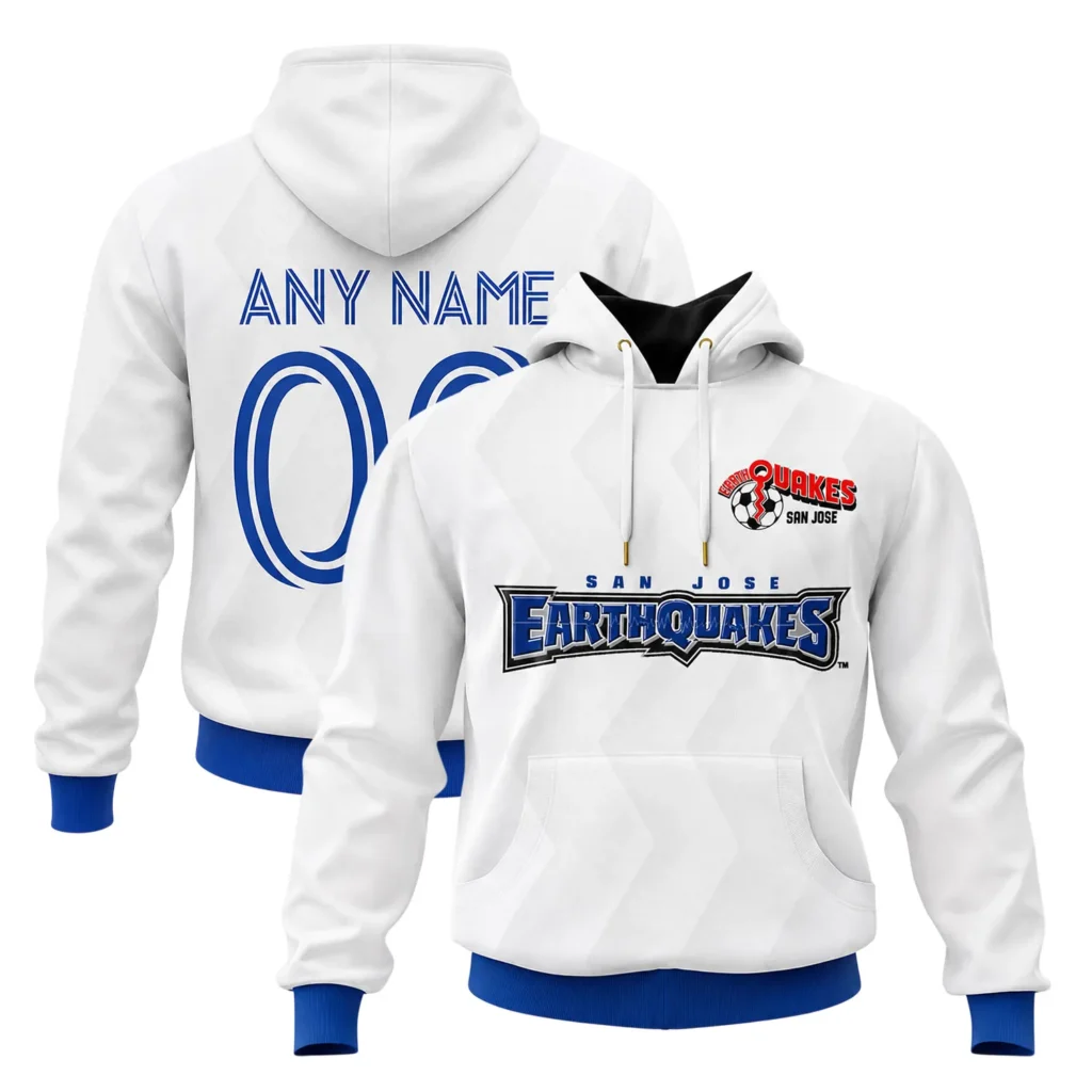 Earthquakes Pullover Hoodie Custom Name and Number Bold Style