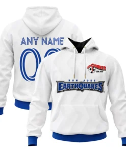 Earthquakes Pullover Hoodie Custom Name and Number Bold Style