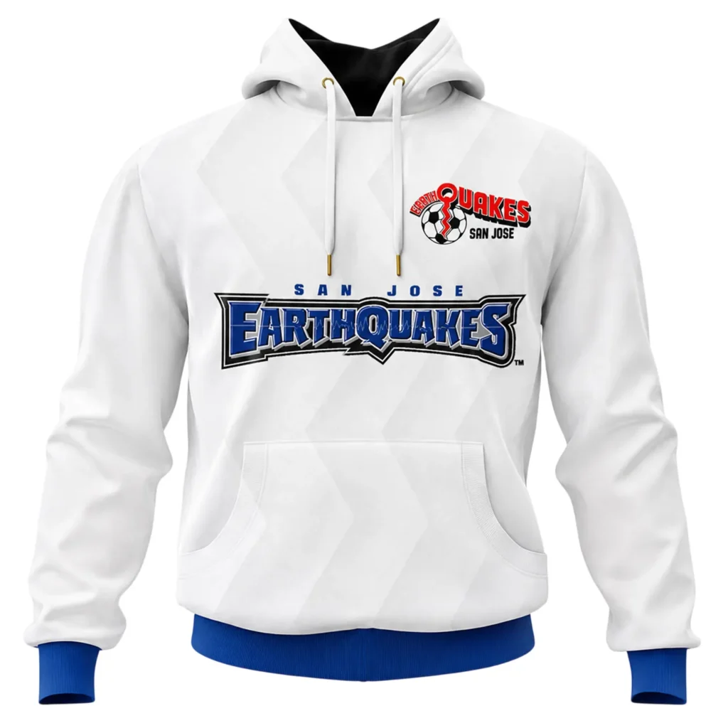 Earthquakes Pullover Hoodie Custom Name and Number Bold Style