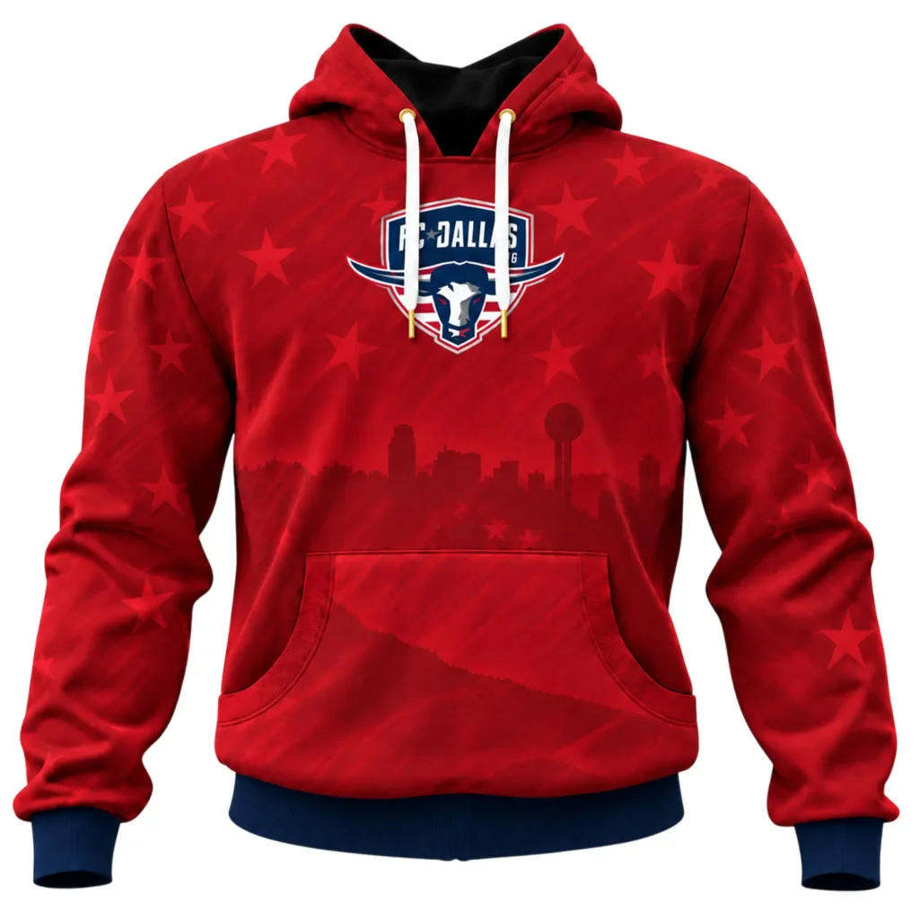 FC Dallas Red Hoodies Legendary Team Fan Merch