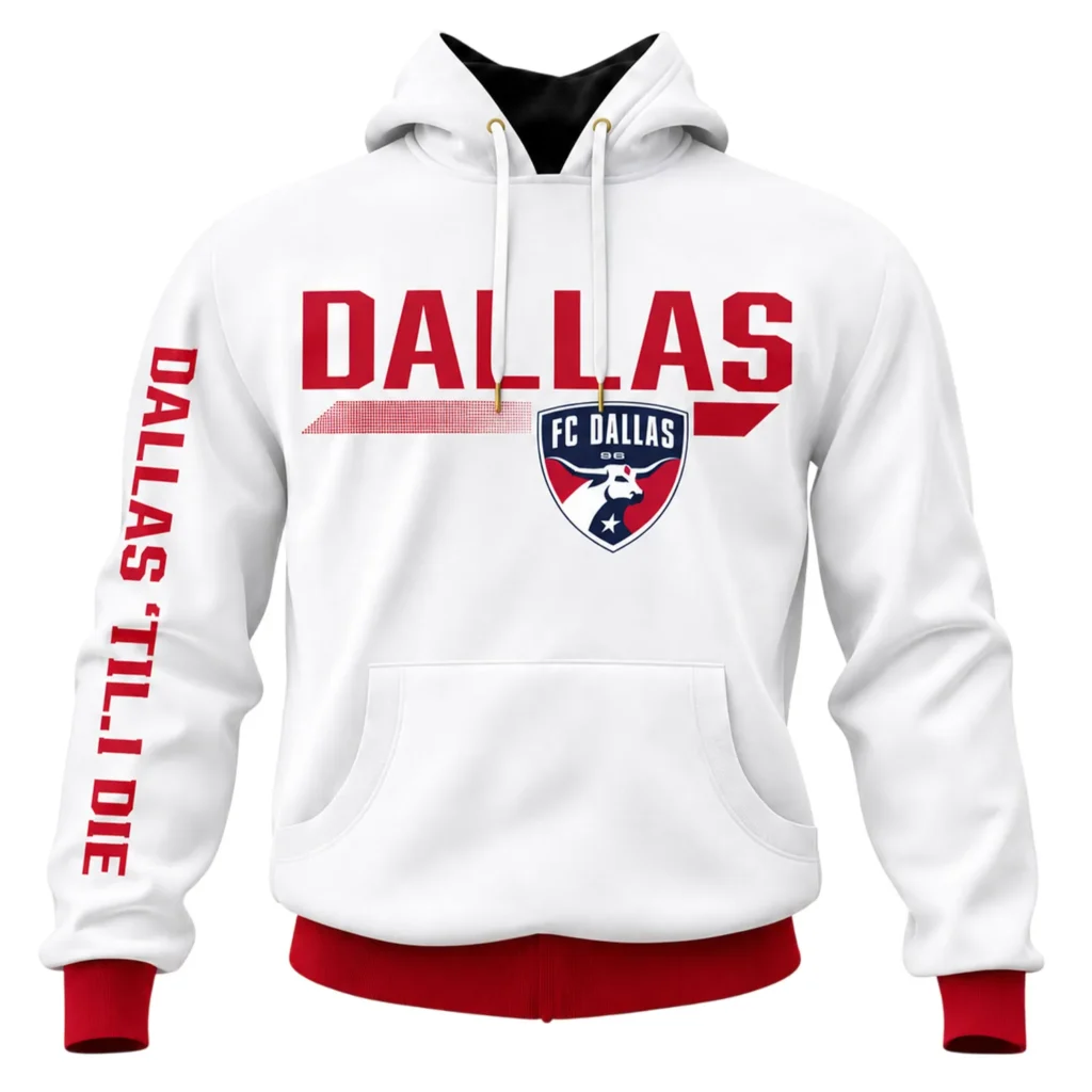 FC Dallas White Hoodie Personalized Gift for Fan