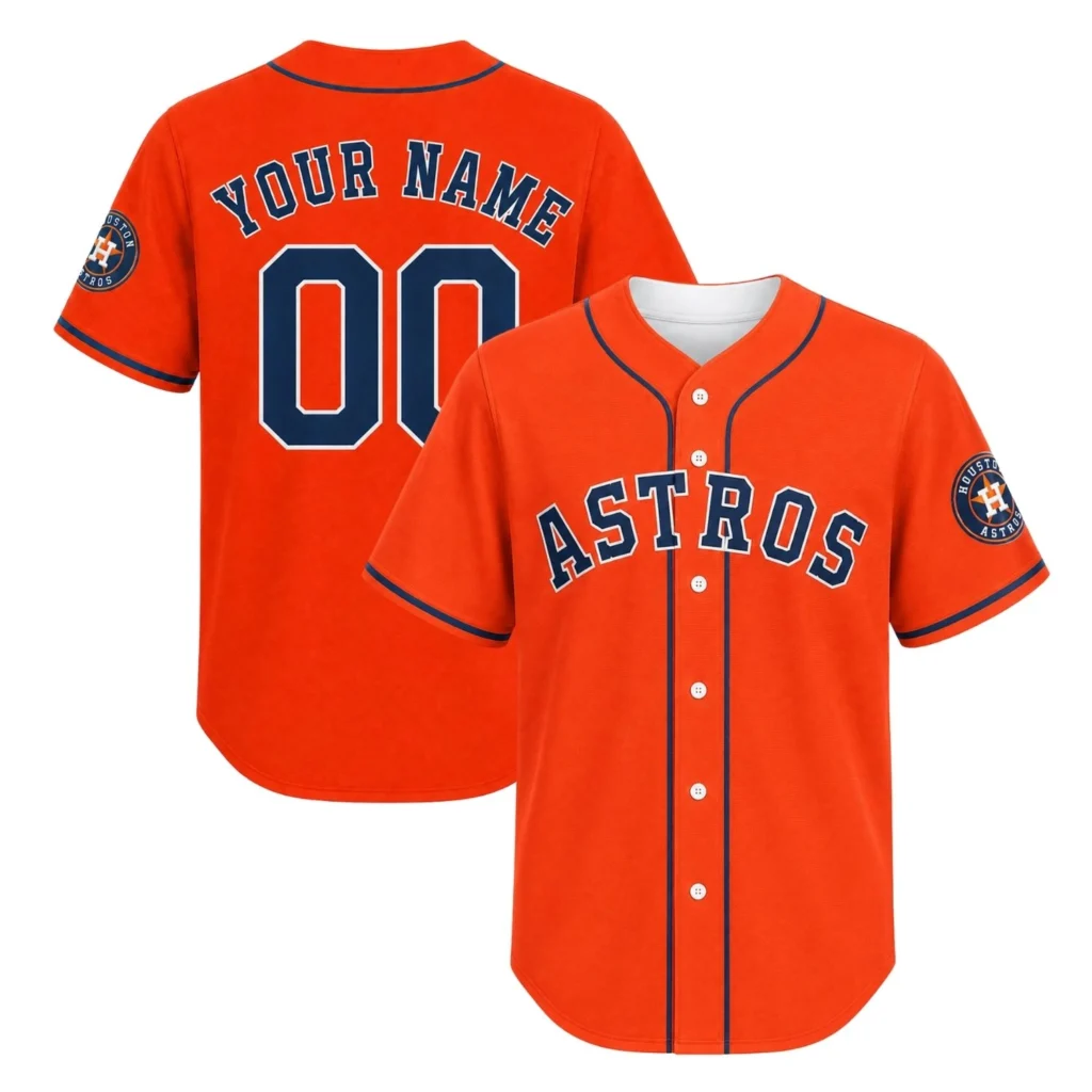Houston Astros Baseball Jersey Custom Exclusive Orange