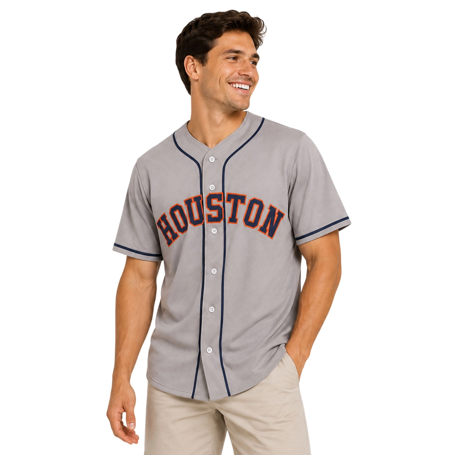 Houston Astros Fan Jersey Custom Vibrant Gray Style