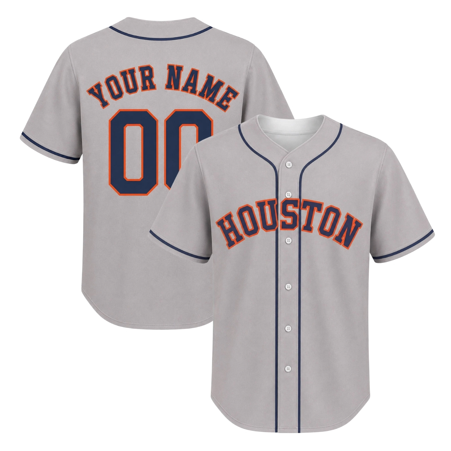 Houston Astros Fan Jersey Custom Vibrant Gray Style