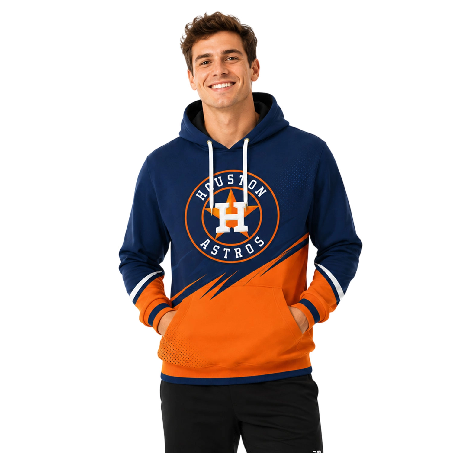 Houston Astros Hoodie Custom Exclusive Color Block Design