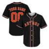 Houston Baseball Jersey Custom Solid Black Style